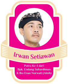 Irwan Setiawan Putra Ke 4 dari Bpk. Endang Suhardiman  & Ibu Enas Nurwati (Almh)